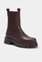 Dark Brown Elastic Women's 4 cm Flat Thick Sole Chealsea Boots Takaw26Bo00095 - 2