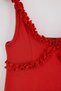 Red Ruffle Ribbed Knitted Pajama Set Thmaw27Pt00034 - 2