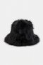 Black Faux Fur Women's Hat Takaw27Sp00001