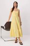 Light Yellow Straight Skirt with Flounces / Ruffles at the Waist Maxi Woven Dress Twoss24El00386 - 2