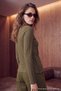 Haki Kayık Yaka Fitted/Vücuda Oturan Fittili Esnek Örme Bluz TWOAW27BZ00373 - 3