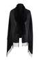 Black Soft Textured Women's Tassel Shawl Takaw27Sl00001