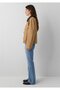 Velvet Collar Detailed Beige Jacket Loose Fit / Loose Comfortable Cut 1110916-81388 - 3