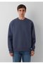 Crew Neck Navy Blue Basic Sweatshirt 0S10276-70759 - 3