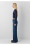 Long Sleeve Navy Blue Crop Basic T-Shirt Crop / Short Cut 1612822-87524 - 4