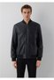 Black Faux Leather Bomber Jacket Regular Fit / Normal Cut 0110906-71379 - 3