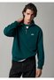 Patch Embroidered Semi-Zip Green Sweatshirt 0S10613-90366 - 3