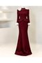 Rose Detailed Tailed Long Hijab Evening Dress