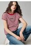 Logo Printed Striped Red T-Shirt Regular Fit / Normal Cut 1614397-91112 - 4