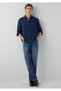 Navy Blue Lyocell Shirt Regular Fit / Normal Cut 0212086-85481