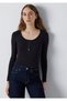 Oval Neckline Brown Knitwear Fitted / Body-Fitting Cut 1710943-88615