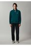 Patch Embroidered Semi-Zip Green Sweatshirt 0S10613-90366 - 5