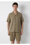 Short Sleeve Green Shirt Regular Fit / Normal Cut 0211532-71568 - 3