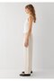 Linen Blend Beige Trousers 1011196-70134 - 4