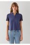 Lace Detailed Purple Polo T-Shirt Slim Fit / Narrow Cut 1613938-86965 - 3