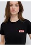 Slogan Printed Black T-Shirt Semi Slim Fit 1614250-900