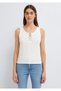 Lace Detailed Ecru Athlete Top Fitted / Body-Fitting Cut 1613940-70057 - 4