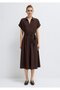 Linen Blend Brown Dress 1310742-70240 - 3