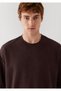 Textured Brown Basic T-Shirt Oversize / Wide Cut 0613665-88083 - 6