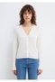 Knitted Detail Ecru Cardigan Slim Fit / Slim Fit 1710845-70057 - 4