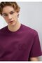 Mj Logo Detailed Purple T-Shirt Loose Fit / Comfortable Cut 0612885-70670 - 2
