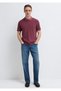 Burgundy Polo T-Shirt Loose Fit / Comfortable Cut 0613311-70426 - 3