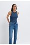 Piping Detailed Navy Blue Undershirt Fitted / Body-Fitting Cut 1613980-70718 - 2
