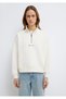 Mvjns Embroidered Semi-Zipper Ecru Sweatshirt 1S10533-89145 - 3
