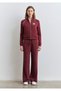 Burgundy Sweatshirt with Piping Detail and Zipper 1S10365-70393 - 4