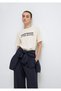Slogan Printed Ecru T-Shirt Regular Fit / Normal Cut 1613842-70005 - 2