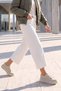 Women's Sneaker Thick Patterned Ultra Light Sole Lace-Up Sports Shoes Tosge Beige Suede