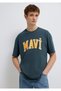 Logo Printed Green T-Shirt Loose Fit / Loose Relaxed Fit 0611711 -71598 - 3