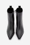 Women's Pointed Toe Thick Heeled Boots Ersey Black - 7