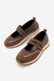 Women's Suede Mary Jane Double Strap Retro Sneaker Casual Sports Ballerina Shoes Hopato Light Brown Suede - 4