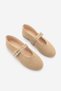 Women's Double Strap Troc Casual Ballerinas Bekosa Beige Suede - 5