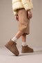 Women's Thick Sole Fur-Lined Ankle Boots Tefis Tan Suede - 6