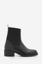 Women's Elastic Side Strap Heeled Casual Boots Tunles Black - 7