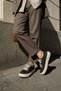 Women's Sneakers High Sole Lace-Up Linen Sneakers Kotnel Black - 2