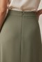 Women's High Waist Long A-Line Fabric Skirt -18291Etk - 2