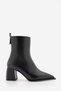 Women's Pointed Toe Thick Heeled Boots Ersey Black - 3