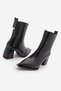 Women's Pointed Toe Thick Heeled Boots Ersey Black