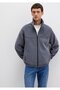 Mock Neck Gray Velvet Coat 0110369-80776 - 3