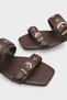 Niki Flat Heeled Women's Slippers with Metal Two Buckles and Flat Heels - 4