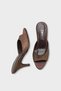 Lenore Stoned Feta Filled Medium Heeled Satin Women's Shoes Slipper - 4