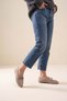 Women's Blunt Toe Stone Loafer Casual Shoes Arite Beige Suede - 5