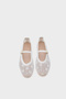 Rebeka Buckle-Strapped Mesh Round-Toe Flat Heeled Casual Women's Ballerinas - 6