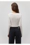 V-Neck White Sweater Crop / Short Cut 1710122 -81964 - 4