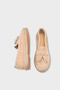 Yoklo Genuine Leather Suede Espadrille Sole Tasseled Women's Loafer Shoes - 4