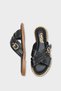 Metal Look Buckle Short Heeled Cross-Strapped Women's Slippers - 3