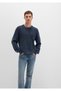 Crew Neck Navy Blue Sweater Slim Fit / Slim Fit 070767 -34319 - 2